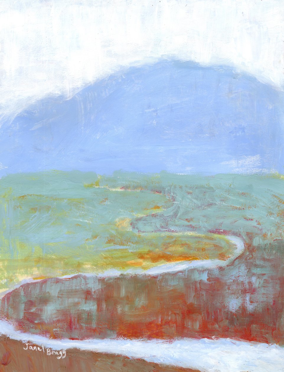 Paesaggio montano con palude e fiori selvatici per Annabelle, c.2021 da Janel Bragg
