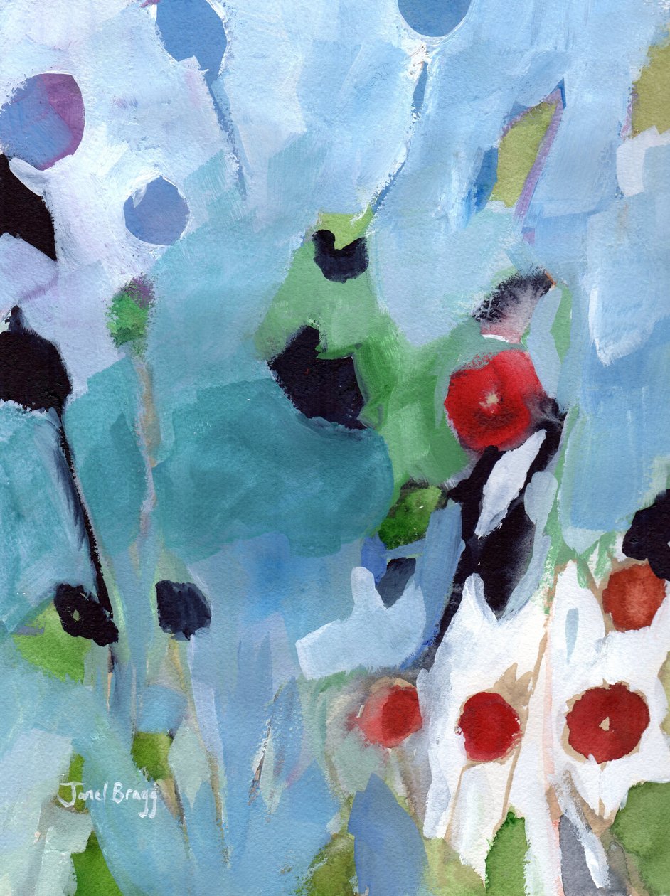 Rosa canina a Natale I, c. 2016 (tecnica ad acqua su carta) da Janel Bragg