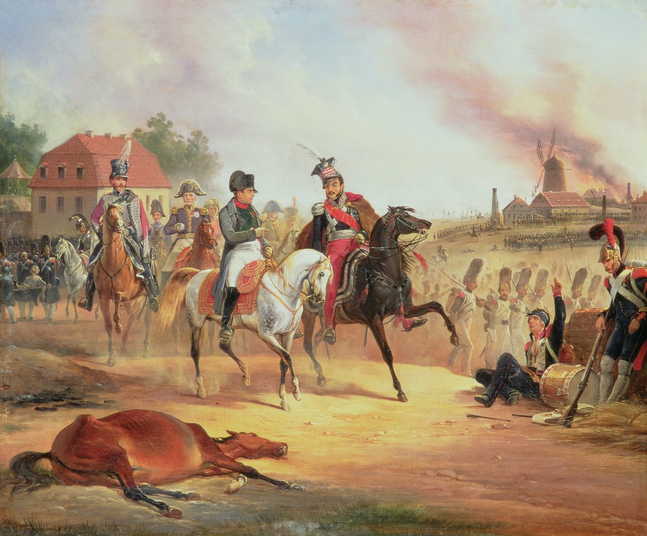 Napoleone e il principe Giuseppe Poniatowski alla battaglia di Lipsia, 19 ottobre 1813, 1837 da January Suchodolski