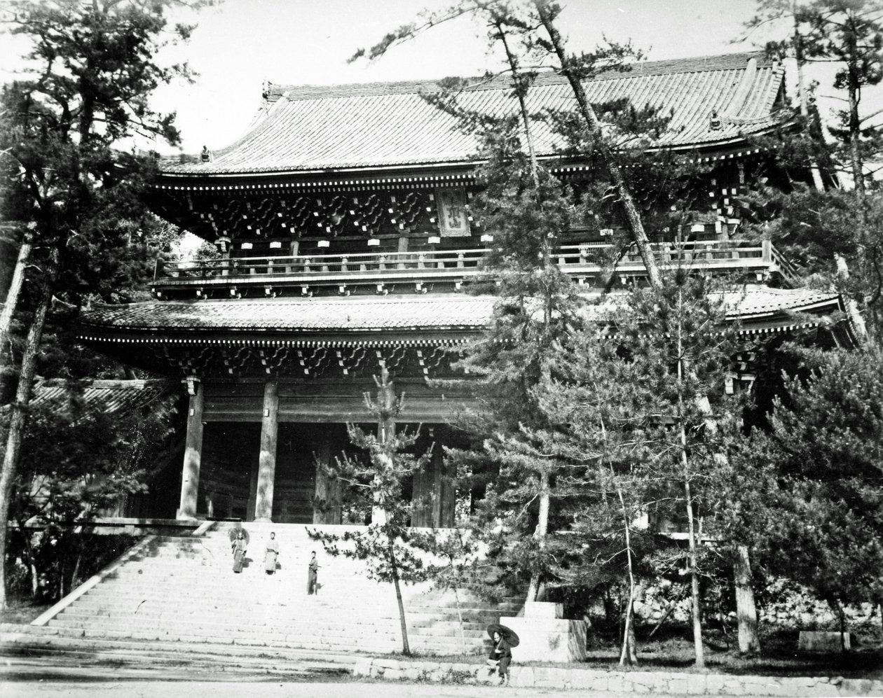 Porta principale del tempio Chion-in, Giappone, c.1860-80 da Japanese Photographer