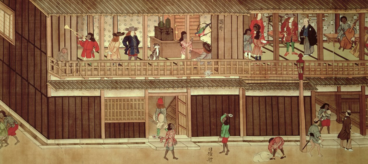Scena domestica, sezione sinistra di un rotolo da Japanese School