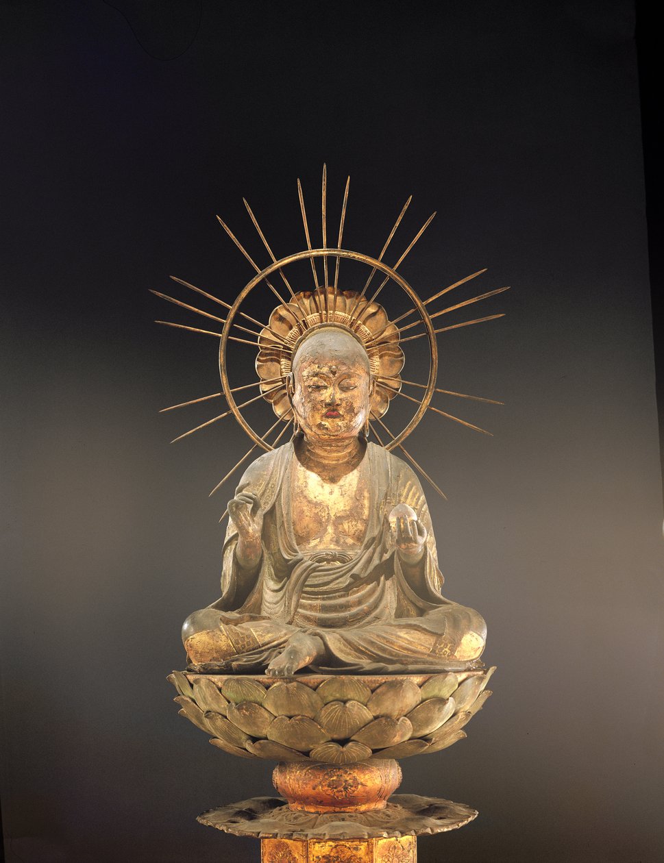 Jizo Bosatsu (Ksitigarbha), periodo Kamakura (1185-1333), seconda metà del XIII secolo (legno, lacca e foglia d