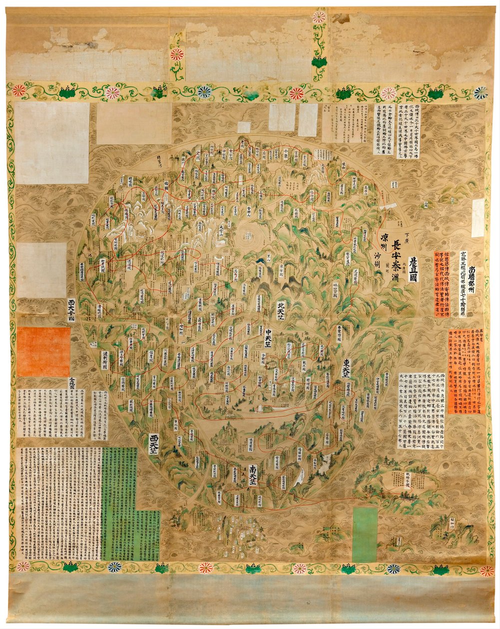 Mappa del mondo buddista da Japanese School