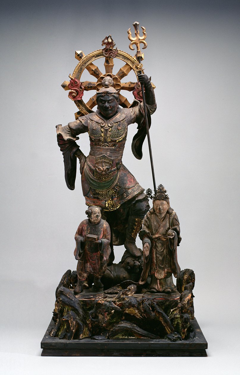 Figura di una divinità guardiana, periodo Kamakura, XII-XIV secolo da Japanese School