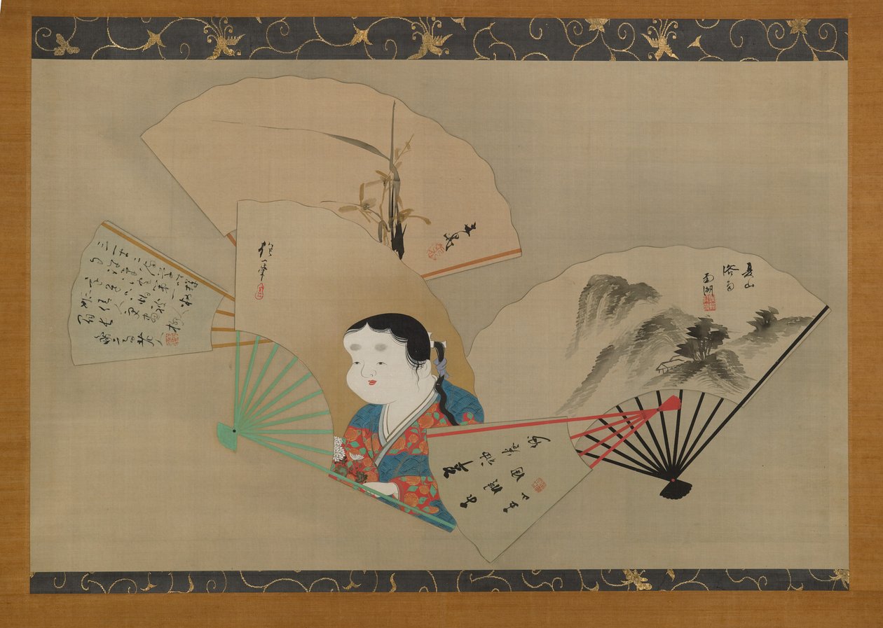 Cinque ventagli, di Sakai Hoitsu, Tani Buncho, Haruki Nanko, Kameda Bosai e Kikuchi Gozan, c.1820 da Japanese School
