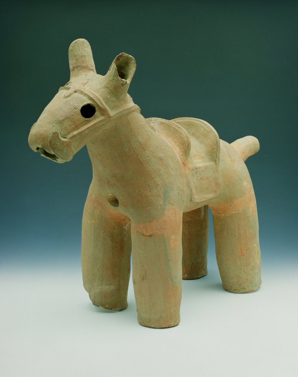 Cavallo Haniwa, trovato intorno a Funuli, provincia di Boshu, distretto di Osato, periodo Dolmen da Japanese School