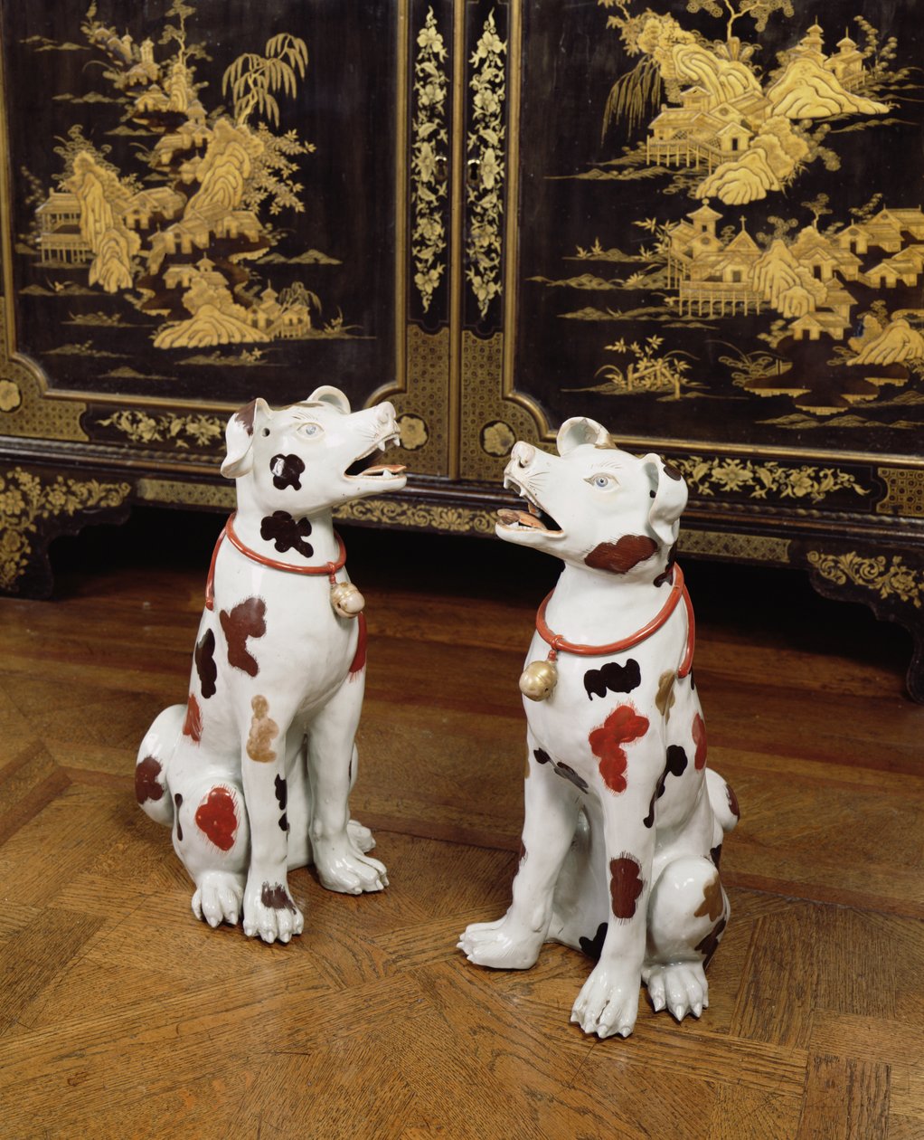 Coppia di cani seduti Imari da Japanese School