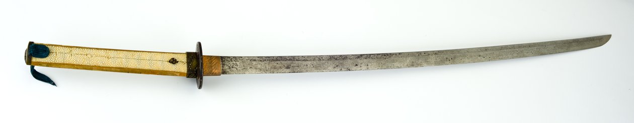 Katana, o spada (acciaio, rame, ottone, pelle di razza, legno e tessuto) da Japanese School