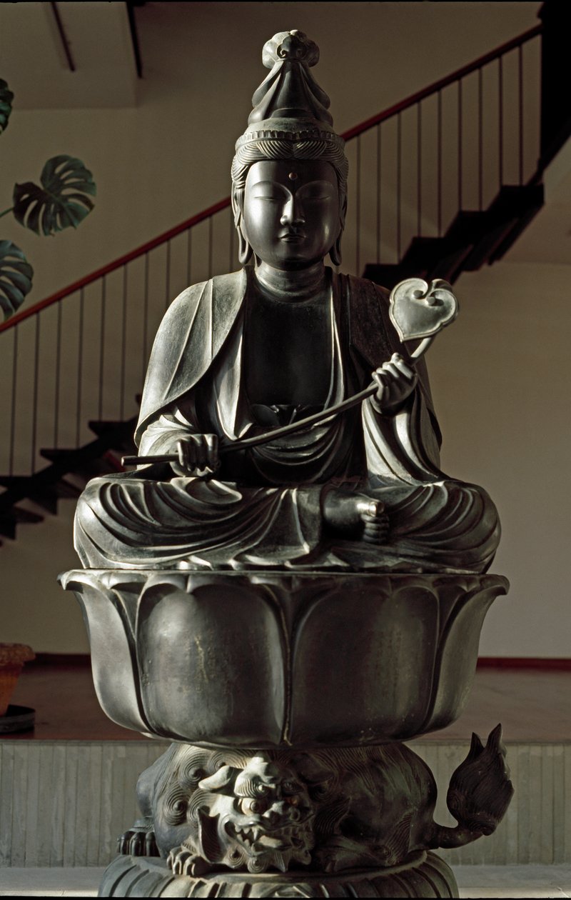 Scultura di Monju Bosatsu, era Hoei da Japanese School