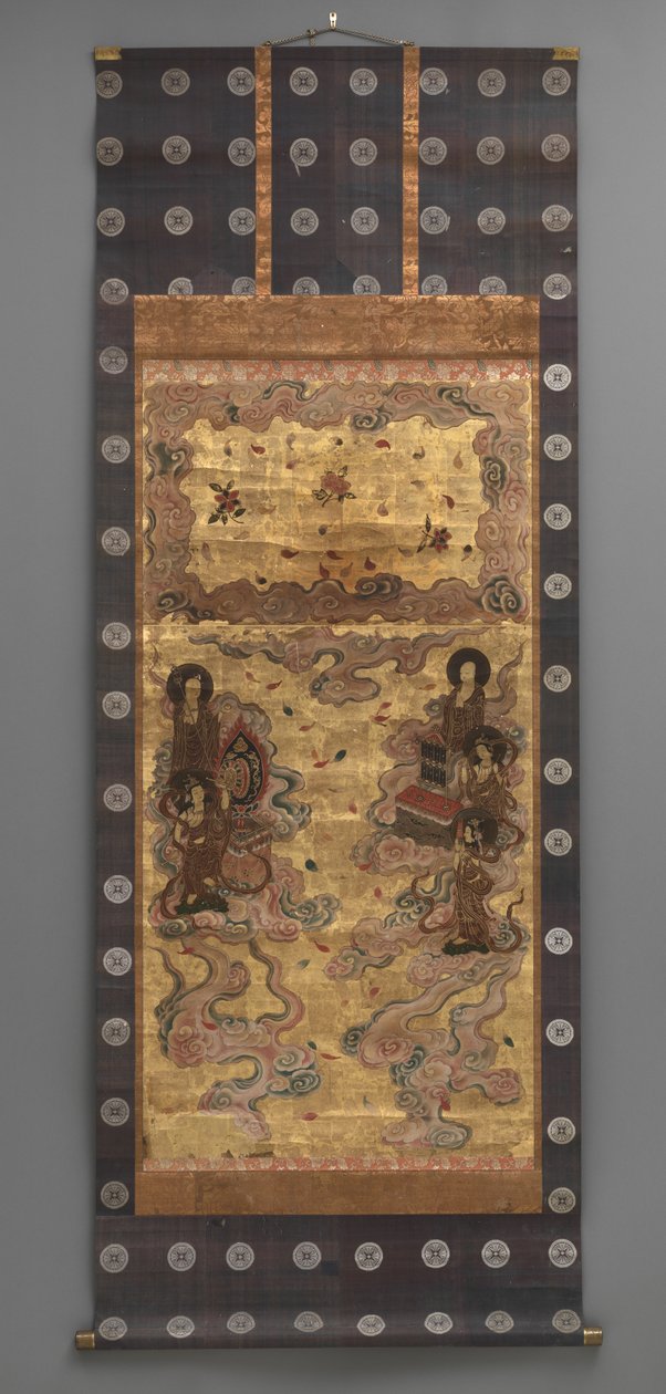 Dipinto murale: Discesa di venticinque bodhisattva (attendenti della triade di Amitabha), XVIII secolo da Japanese School