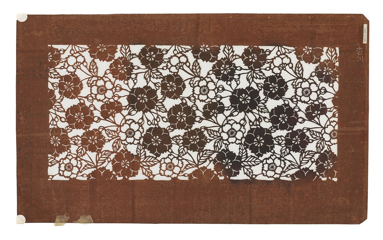 Stencil di carta (katagami), fine XIX secolo da Japanese School