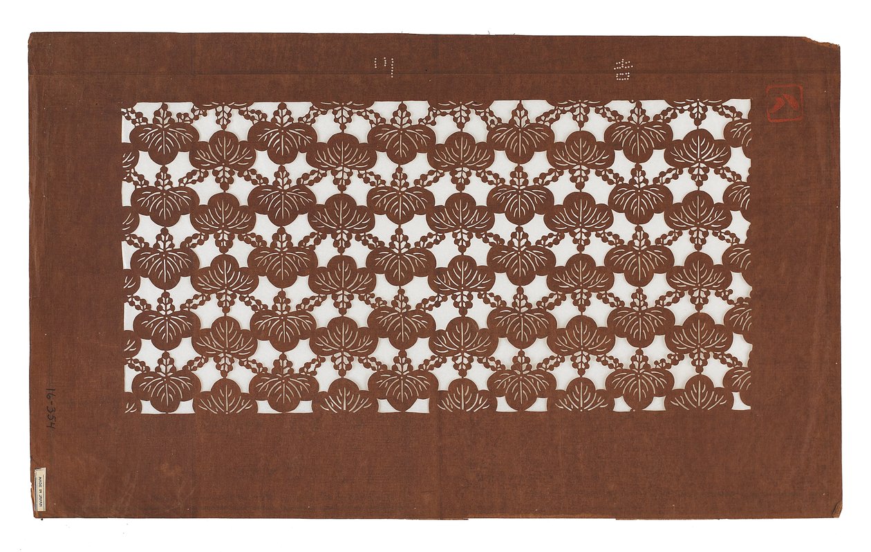 Stencil di carta (katagami), fine XIX secolo da Japanese School
