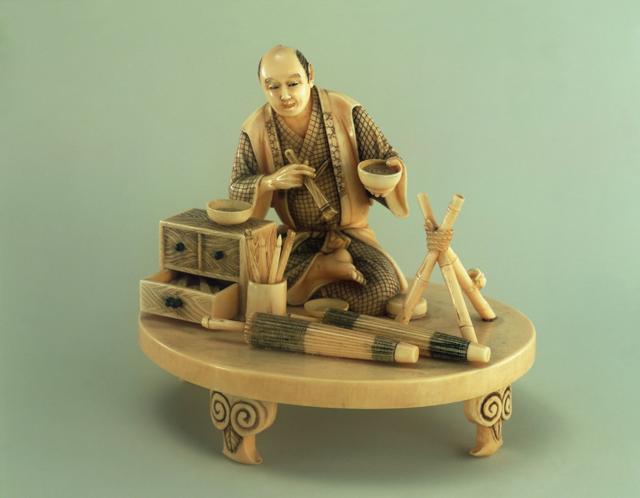 Fabbricante di ombrelli, Okinomo, Periodo Edo da Japanese School