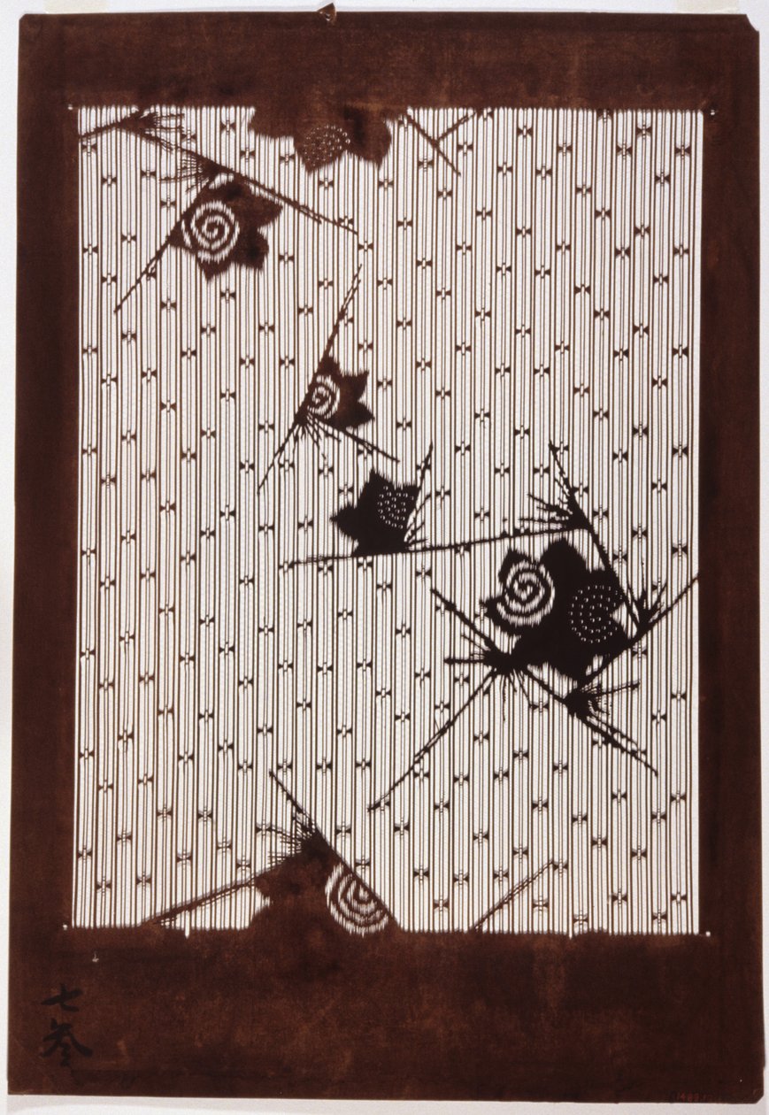Stencil: Ibisco e passero da Japanese School
