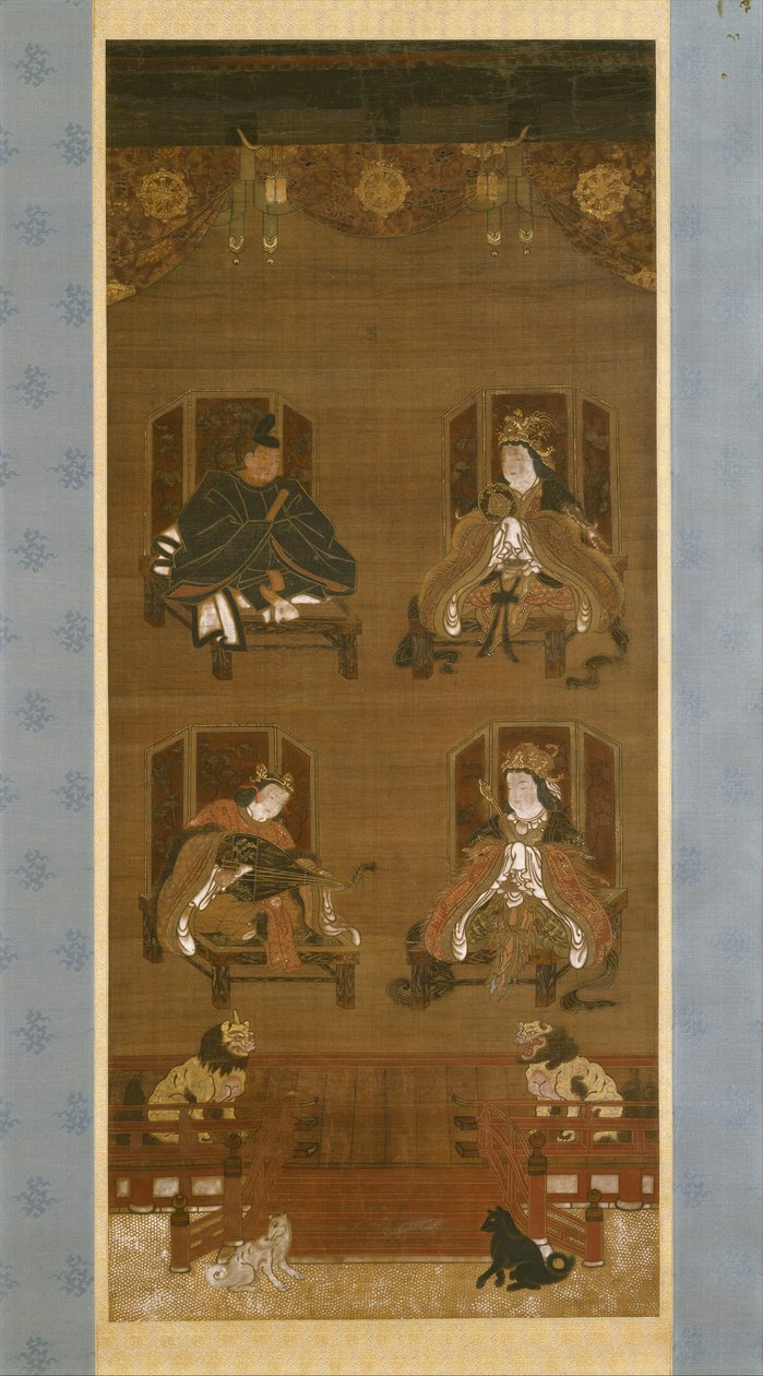 Le Quattro Divinità del Complesso del Tempio di Kōyasan, fine XIV secolo, periodo Nanbokuchō, rotolo appeso da Japanese School