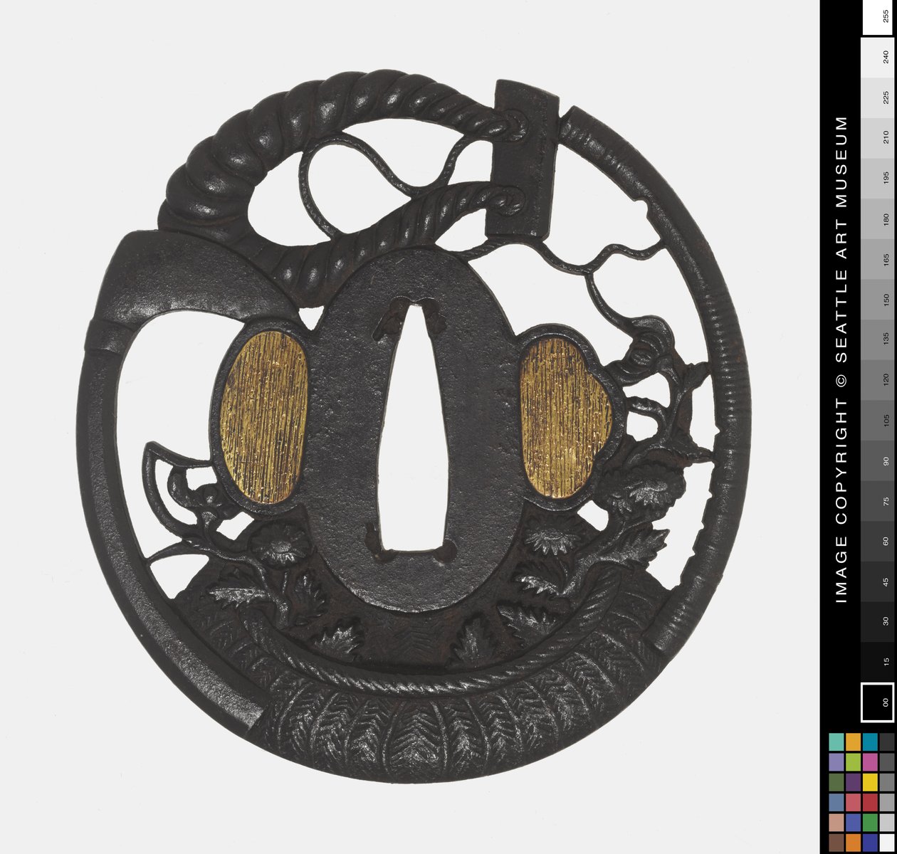 Tsuba: Fiori, Falce, Corda, inizio XVIII secolo da Japanese School