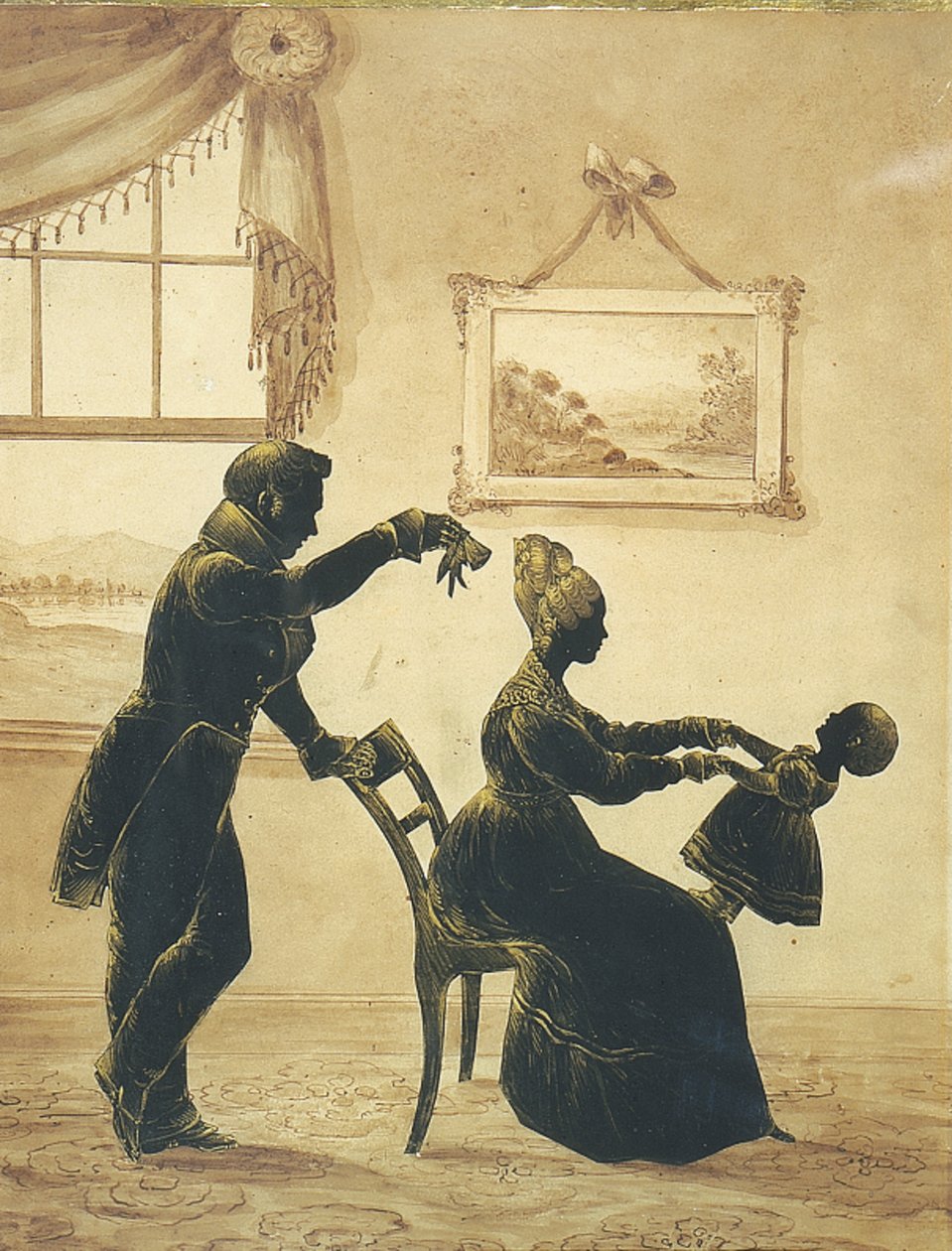 Silhouette di una giovane famiglia da Jarvis F. Hanks
