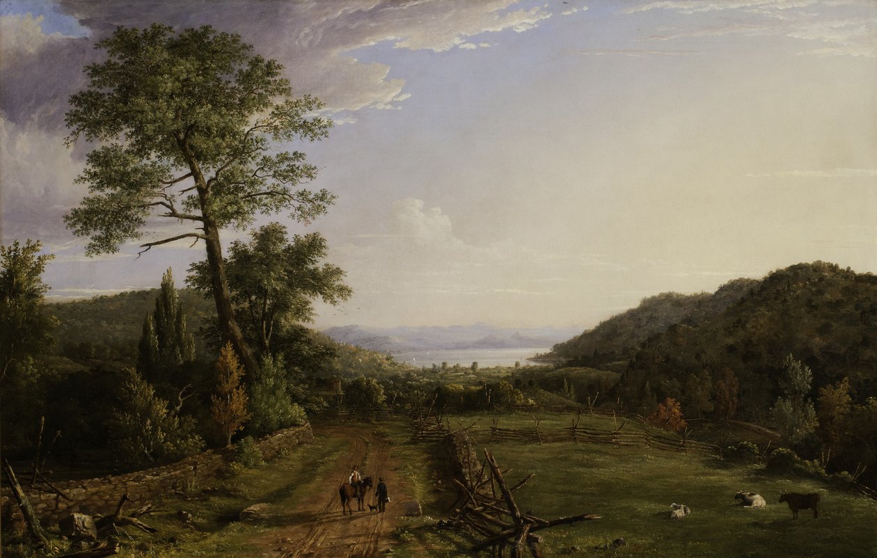 Strada di campagna verso Greenwood Lake, 1846 da Jasper Francis Cropsey