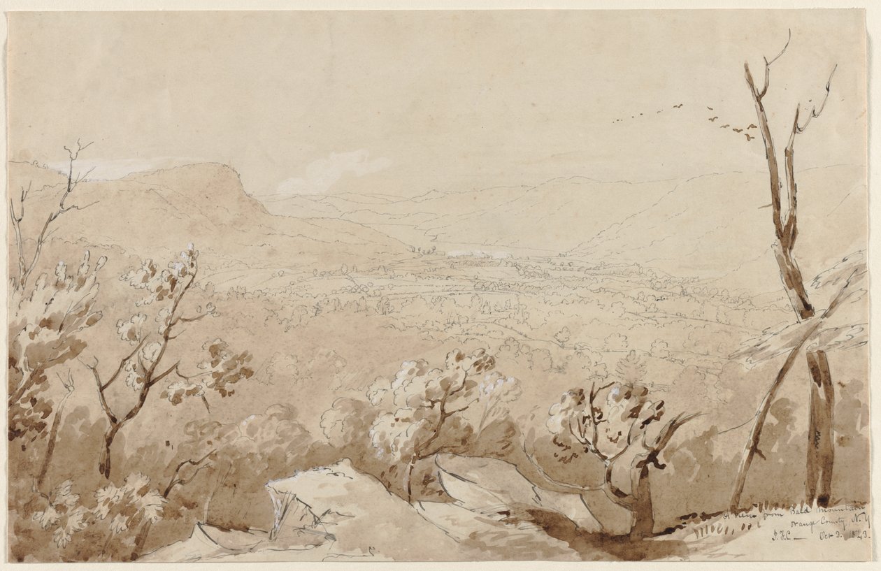 Una vista da Bald Mountain, Orange County, N.Y., 1843 da Jasper Francis Cropsey