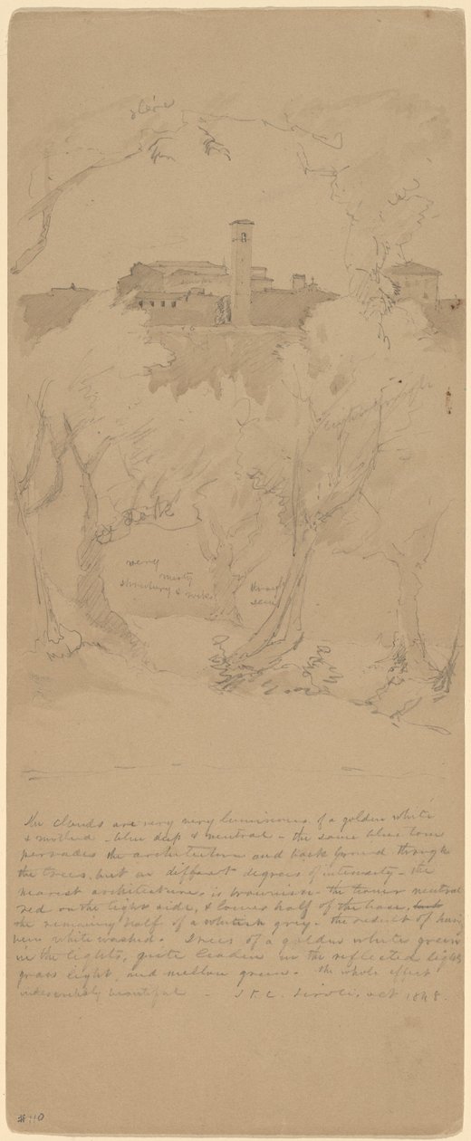 Vista tra gli Alberi a Tivoli da Jasper Francis Cropsey