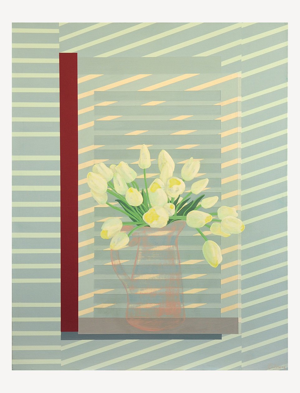 Fiori contro la persiana della finestra da Jasper Galloway