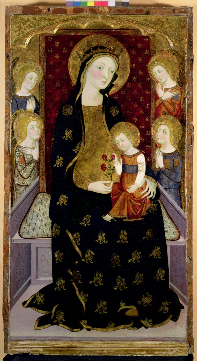 Madonna e Bambino con angeli, 1360 da Jaume Serra