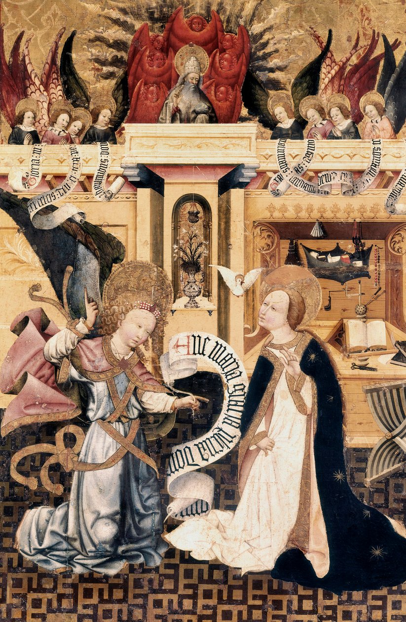 Annunciazione e Dio Padre circondato da angeli, pala d