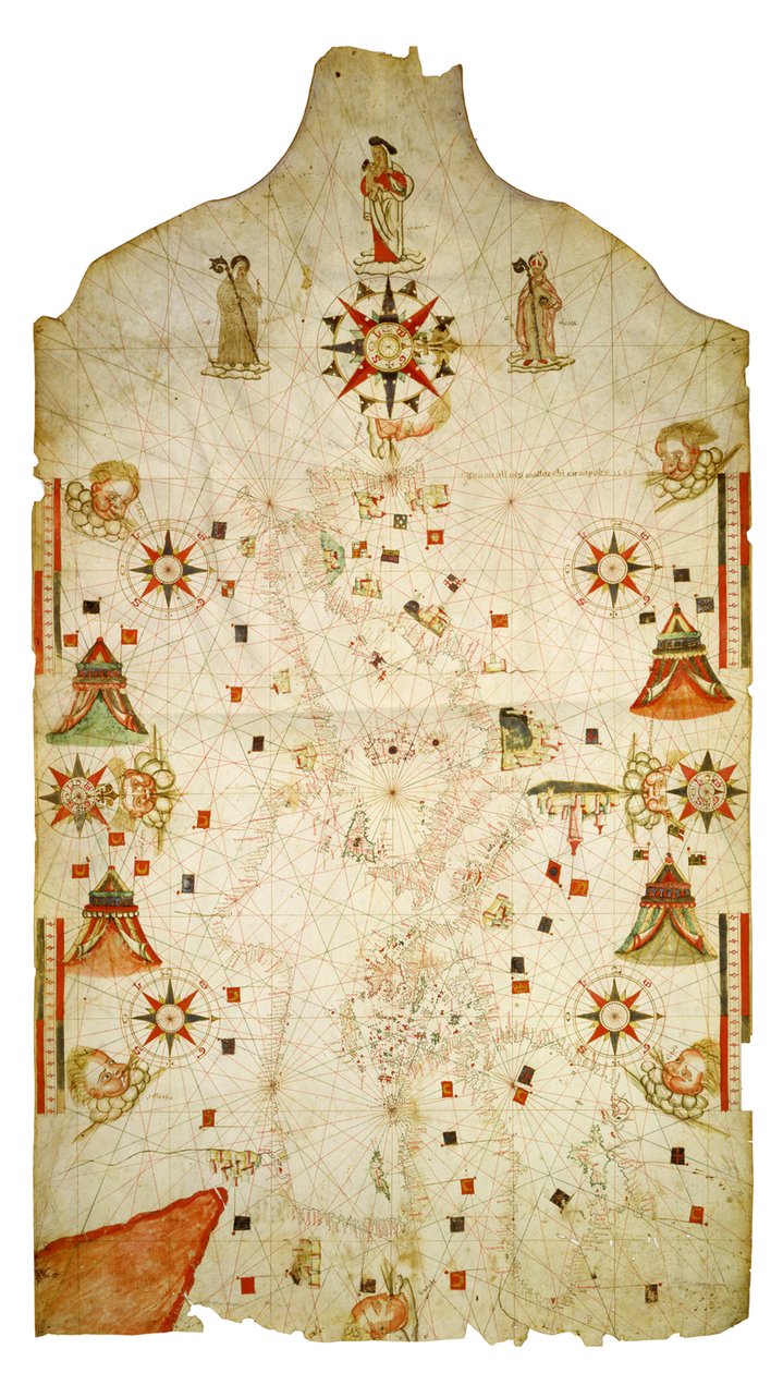 Mappa del Mediterraneo e del Mar Nero da Jaume Olives
