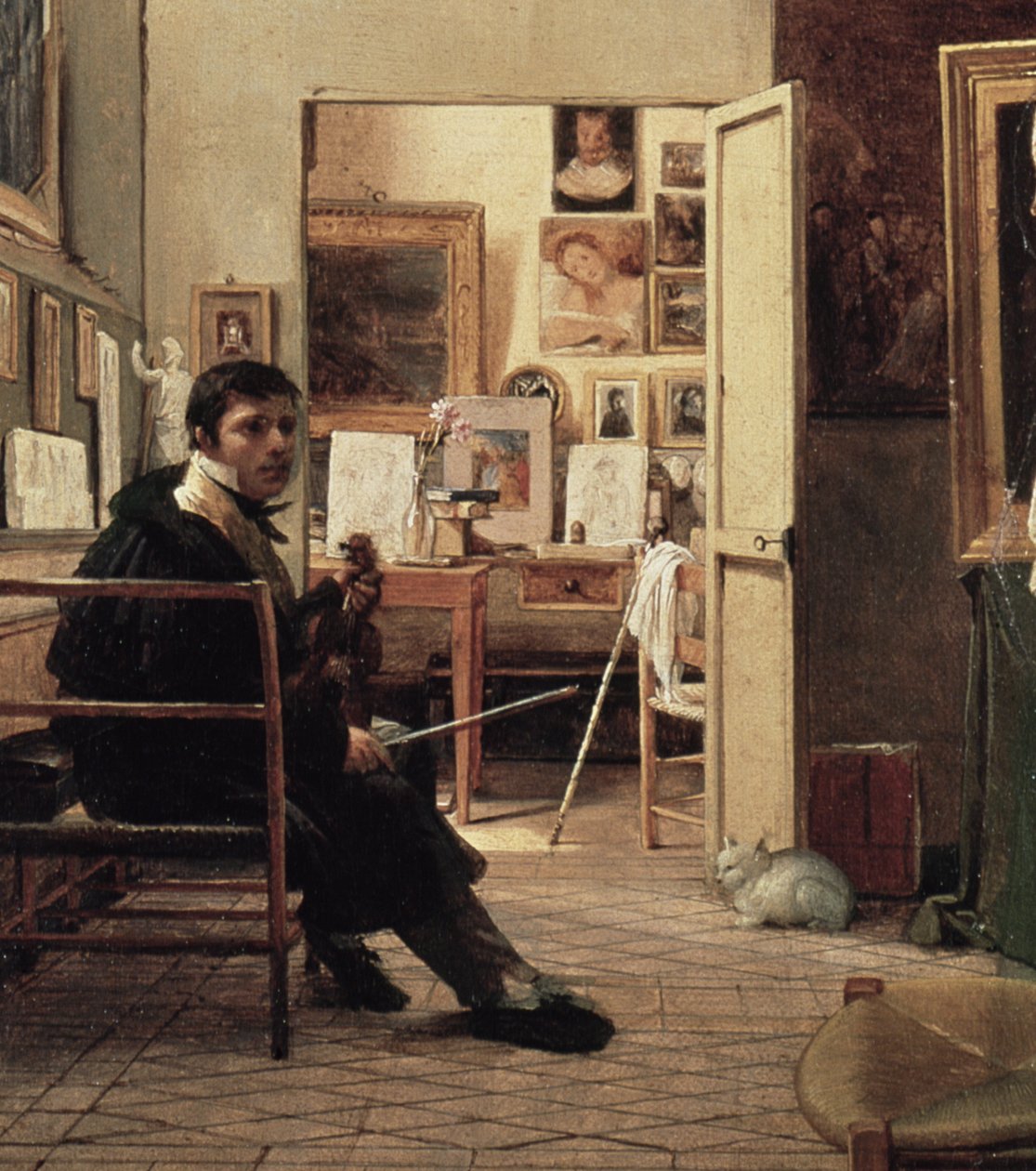 Lo studio di Ingres a Roma, 1818 (dettaglio) da Jean Alaux