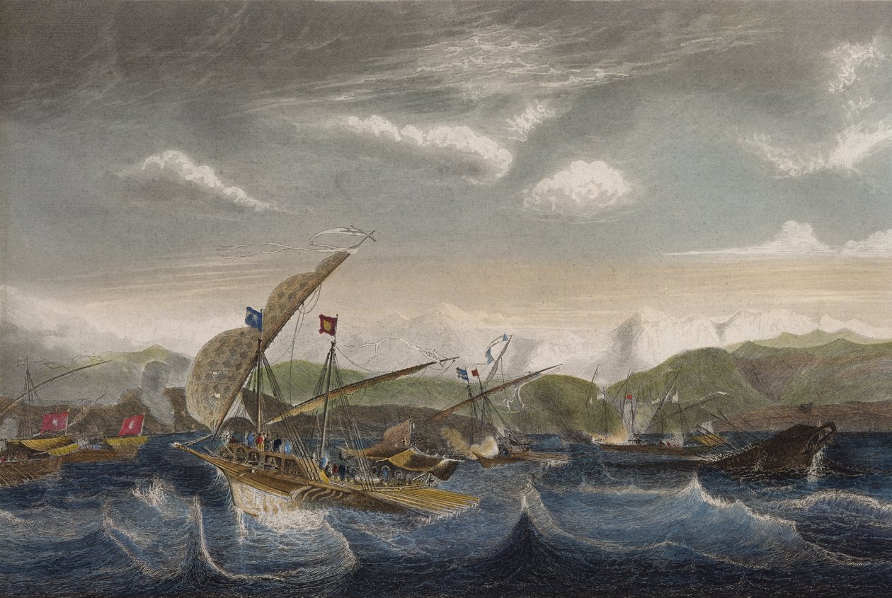 Andrea Doria disperde la flotta spagnola davanti alla foce del Var nel 1524 da Jean Antoine Theodore Gudin