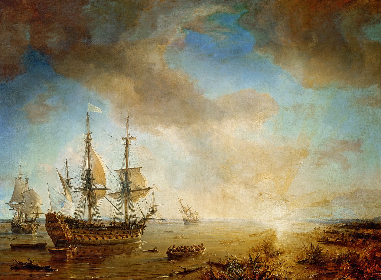 Spedizione di Robert Cavelier de La Salle in Louisiana nel 1684 da Jean Antoine Theodore Gudin