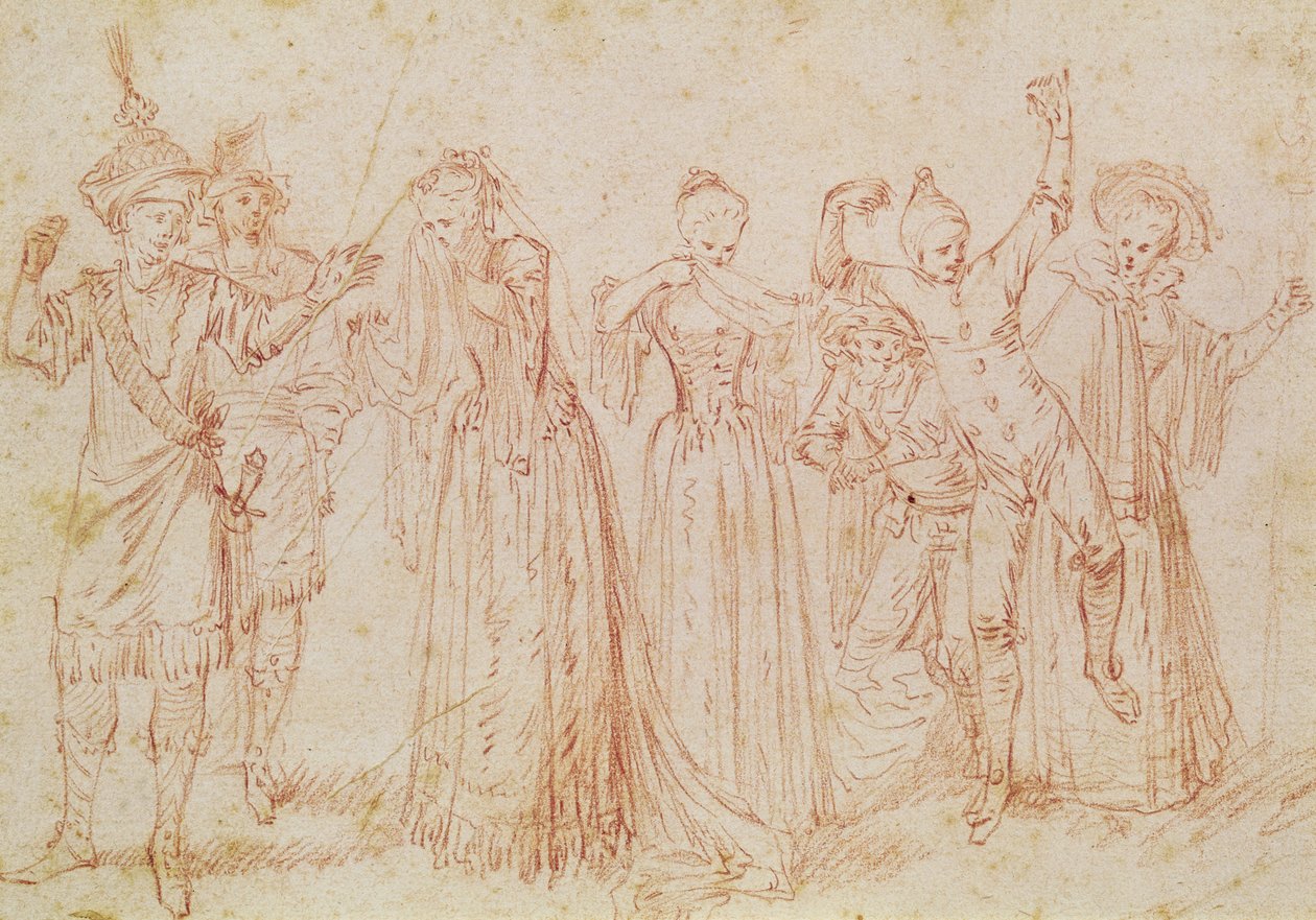 Gruppo di attori comici e tragici da Jean Antoine Watteau