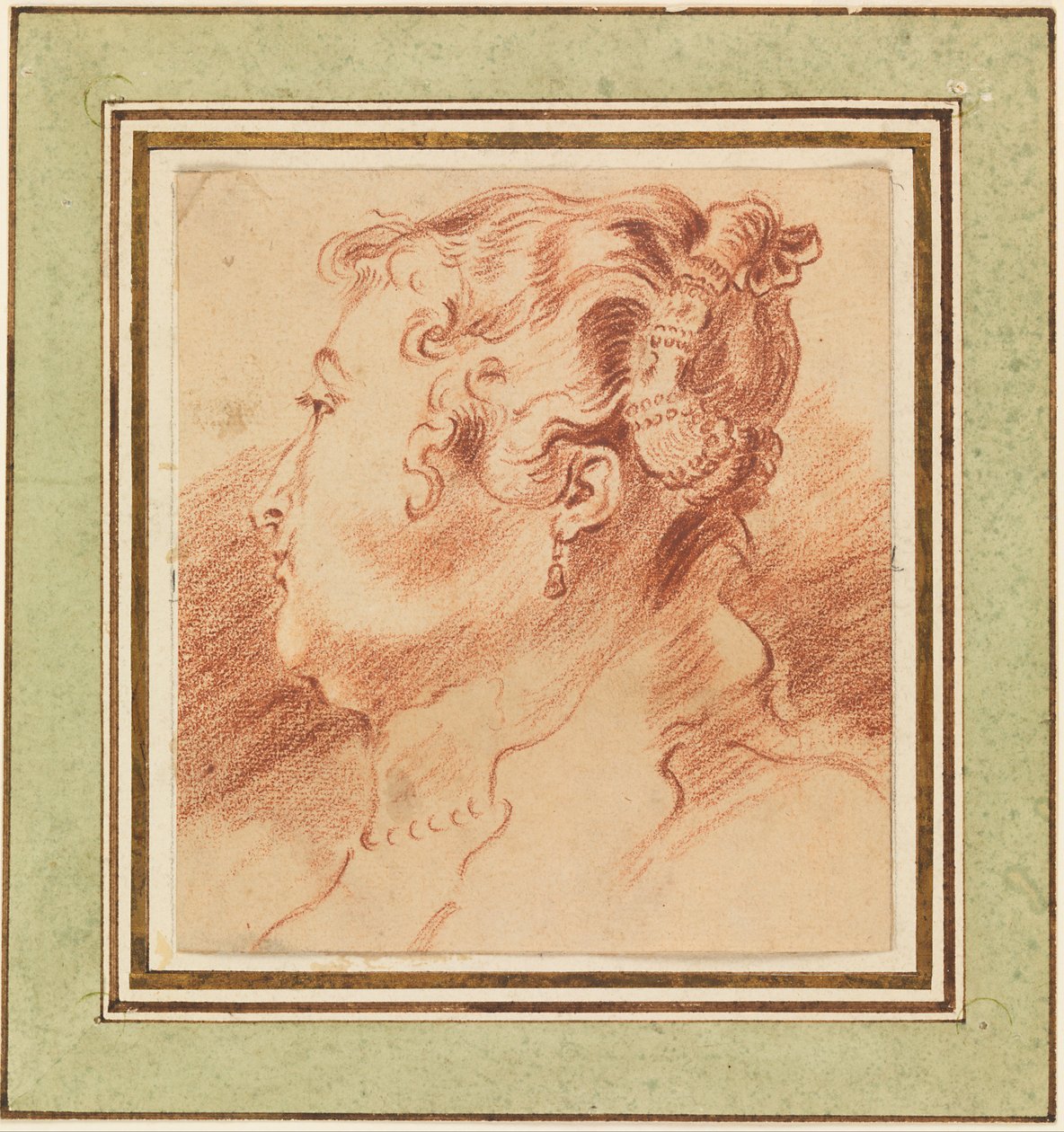 Studio della testa di una donna da Jean Antoine Watteau