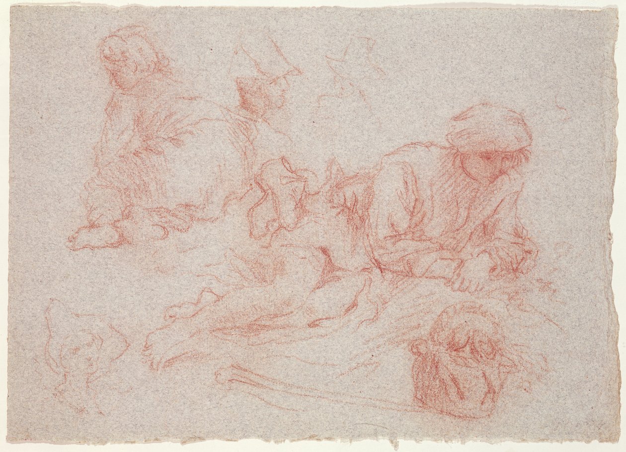 Studio di un uomo sdraiato da Jean Antoine Watteau