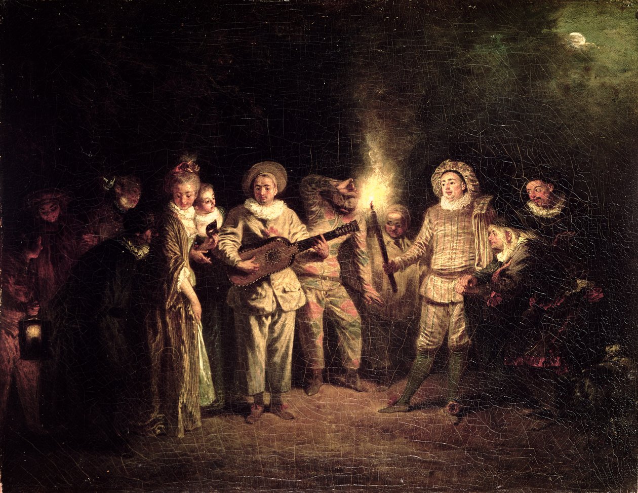 La commedia italiana, c.1716 da Jean Antoine Watteau