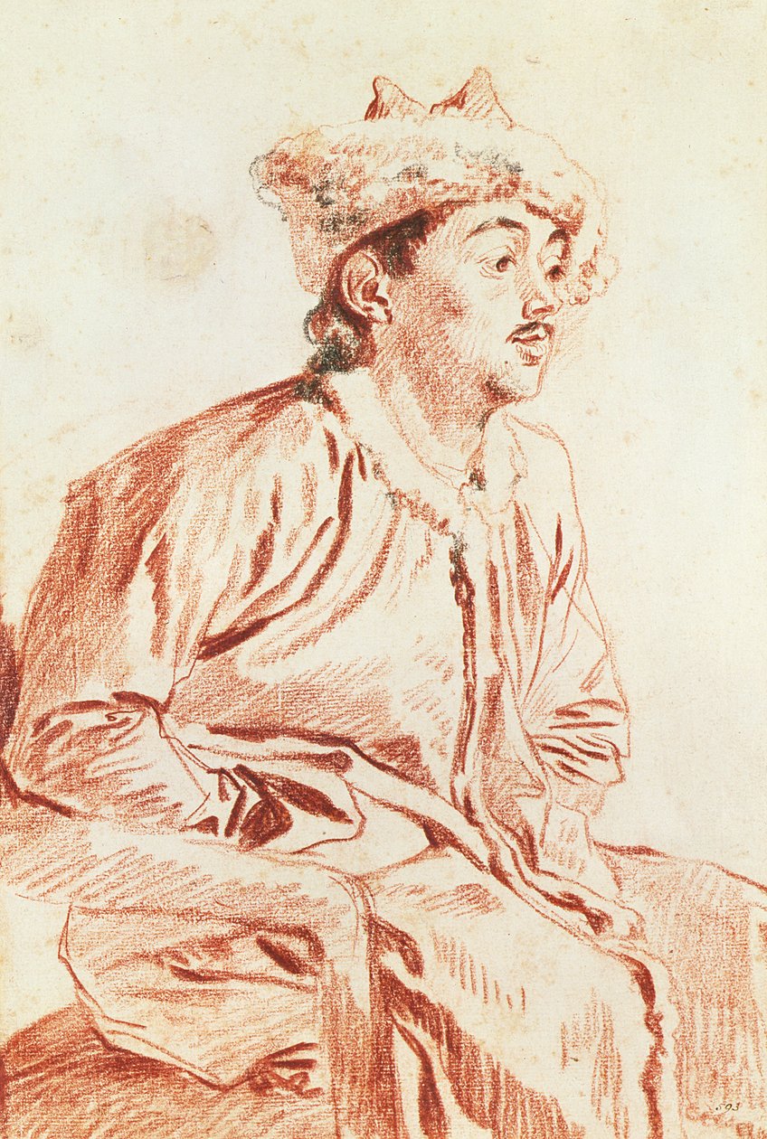 Giovane uomo in costume orientale da Jean Antoine Watteau