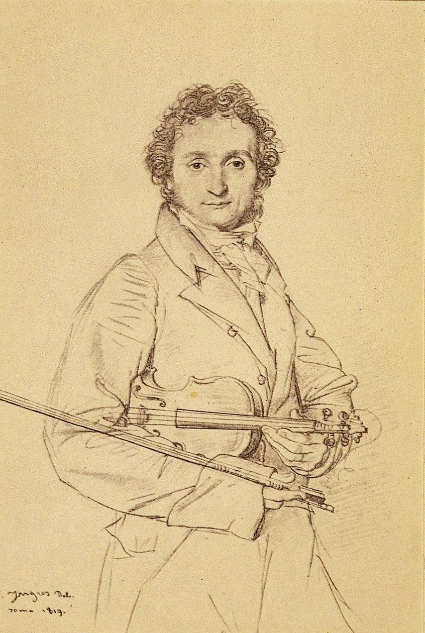 Ritratto del Violinista Paganini da Jean Auguste Dominique Ingres