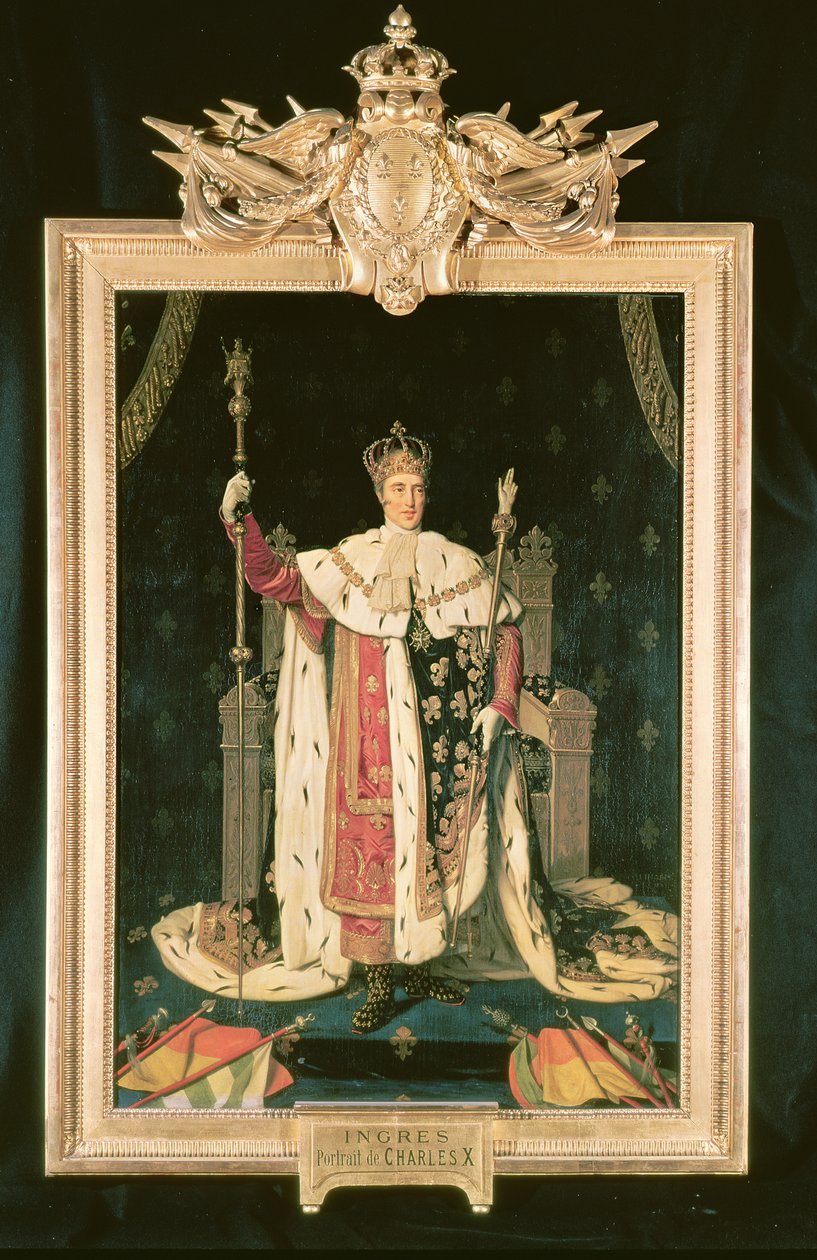 Ritratto di Carlo X (1757-1836) in abiti da incoronazione, 1829 da Jean Auguste Dominique Ingres