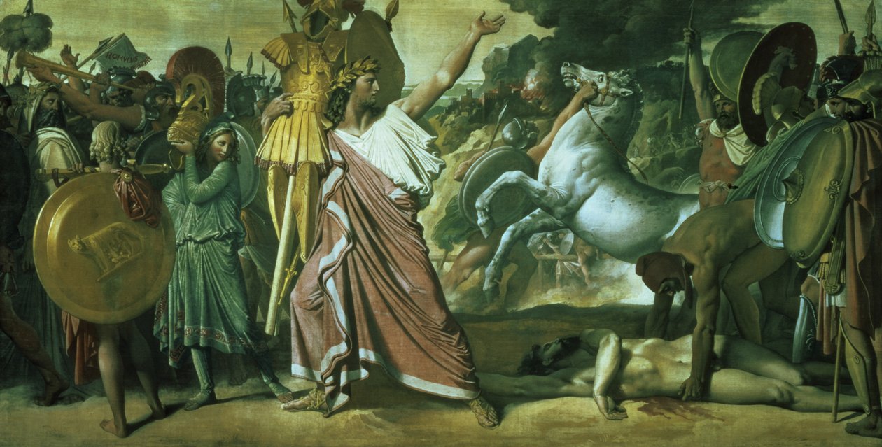 Romolo, conquistatore di Acron, porta il suo bottino al Tempio di Giove, 1812 da Jean Auguste Dominique Ingres