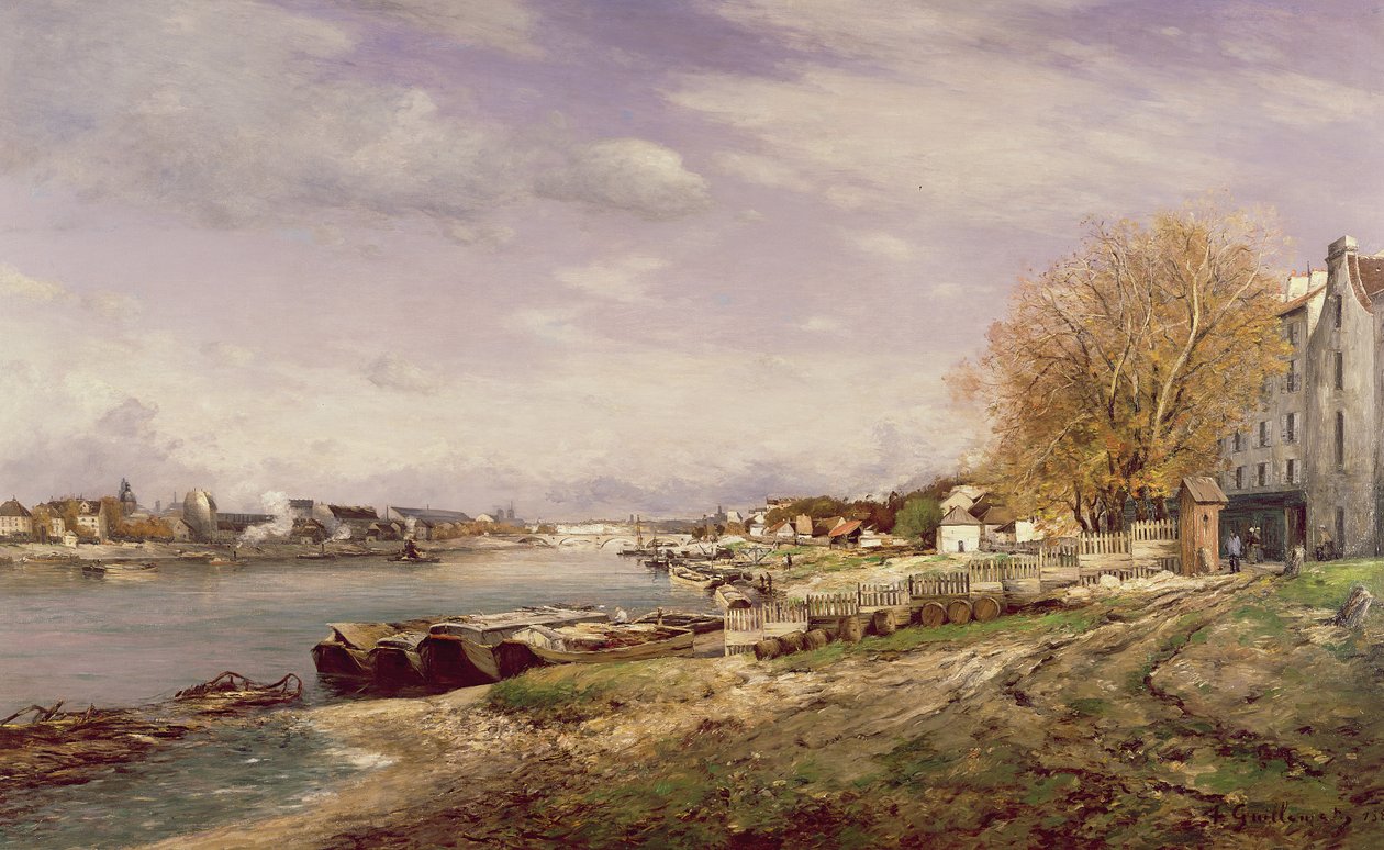 Veduta del Porto di Bercy, Parigi, 1880 da Jean Baptiste Antoine Guillemet