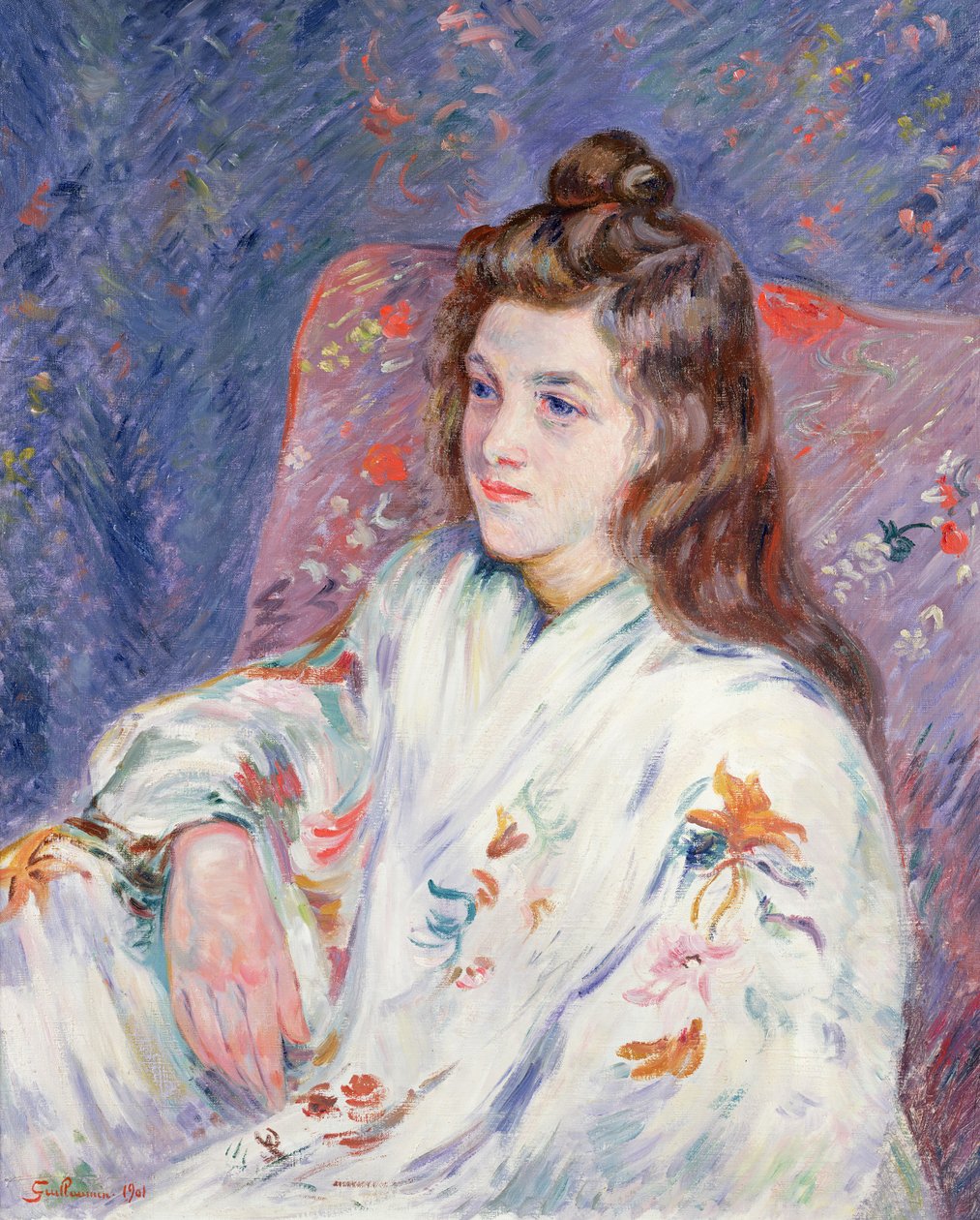 Ritratto di Mlle. Guillaumin in un kimono, 1901 da Jean Baptiste Armand Guillaumin