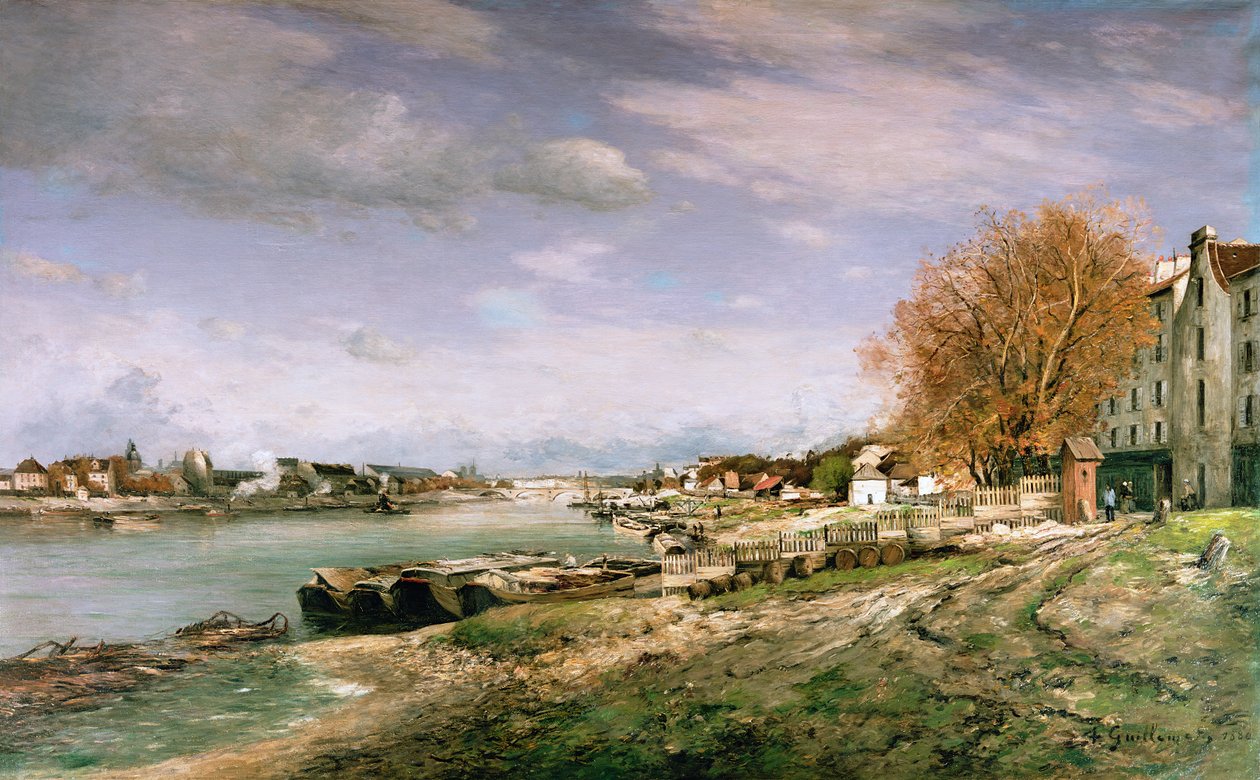 Il vecchio molo a Bercy, Parigi, 1880 da Jean Baptiste Armand Guillaumin