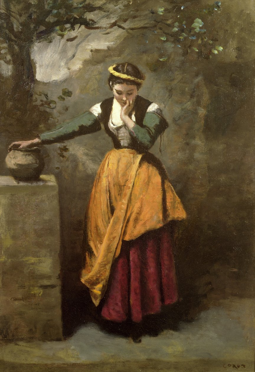 Sognatore alla fontana da Jean Baptiste Camille Corot