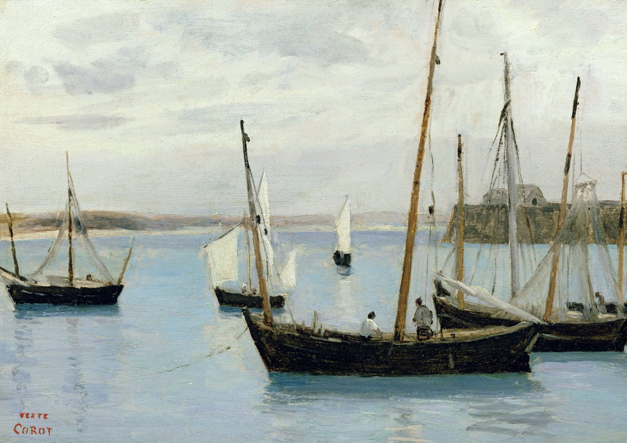 Granville, Barche da Pesca, c.1860 da Jean Baptiste Camille Corot