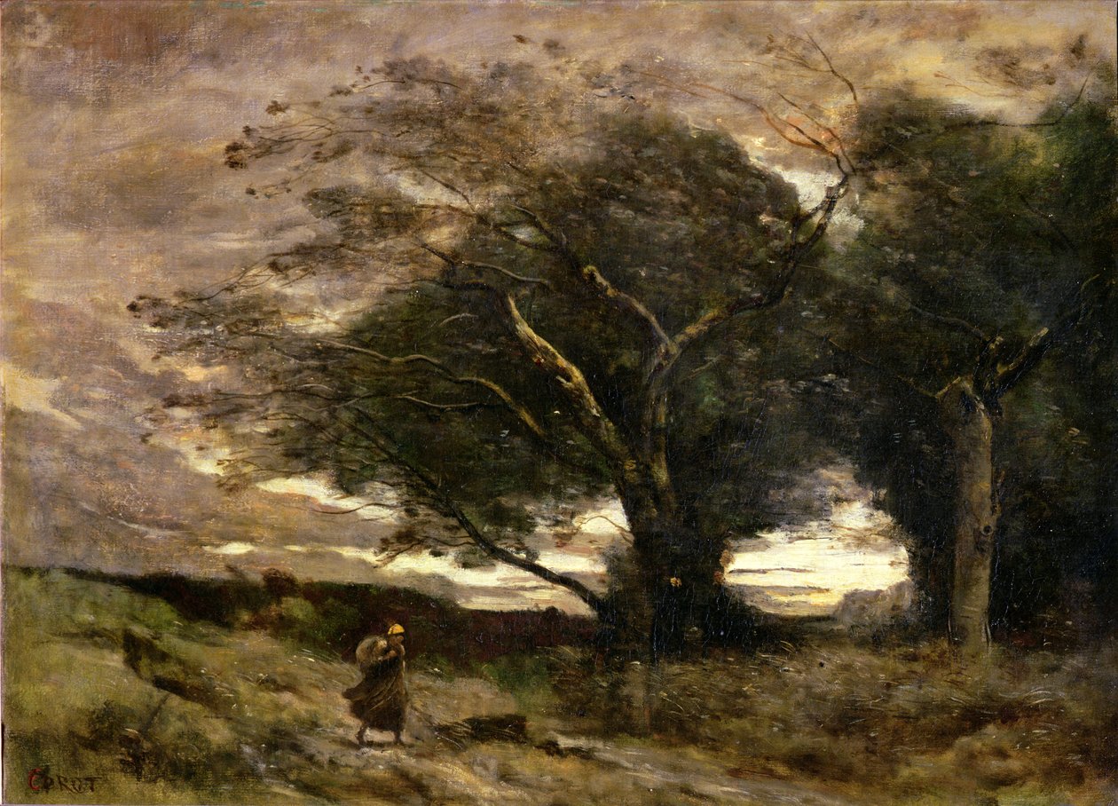 Raffica di Vento, 1866 da Jean Baptiste Camille Corot