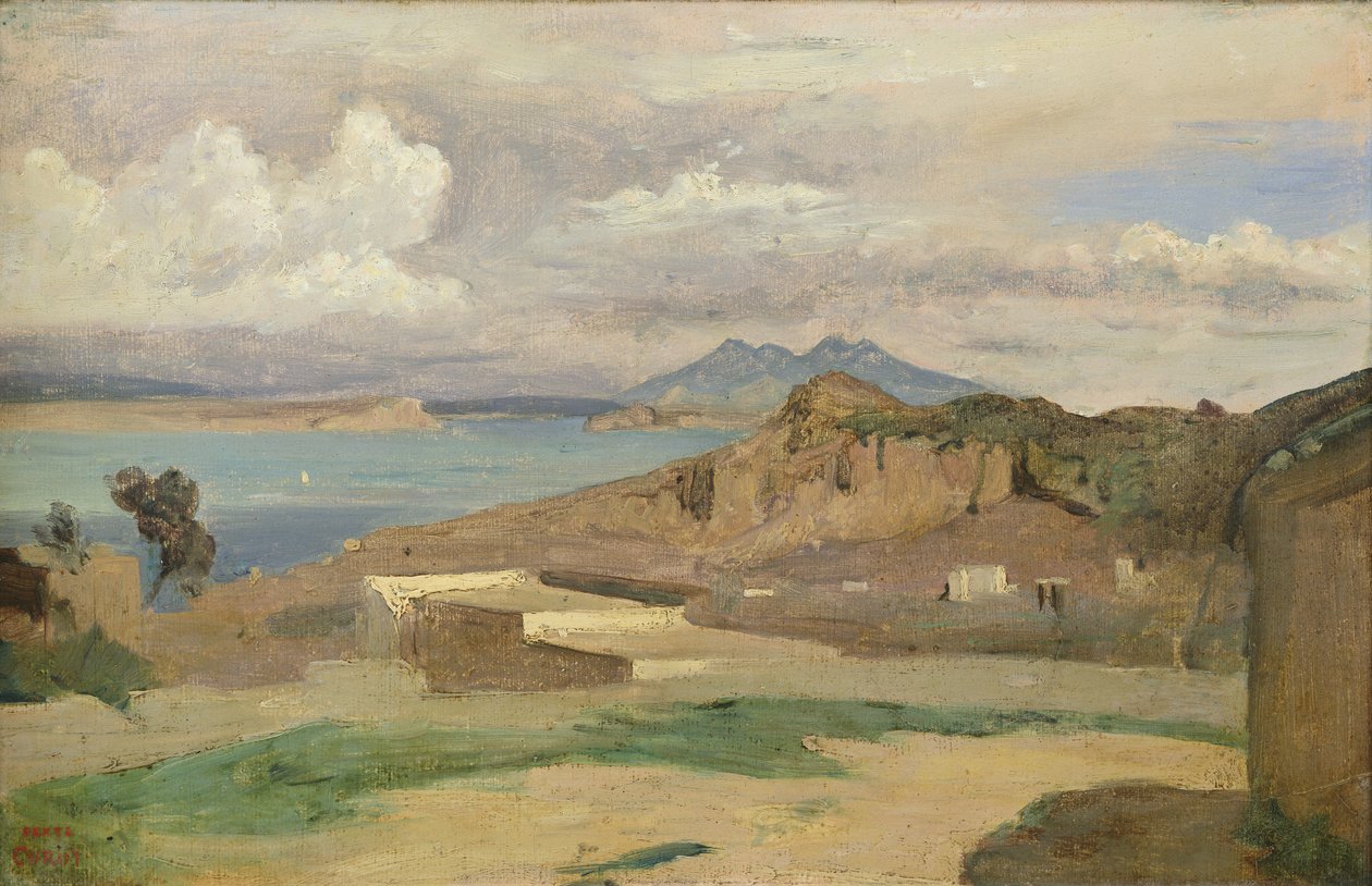 Ischia, Veduta dalle Pendici del Monte Epomeo, 1828 da Jean Baptiste Camille Corot