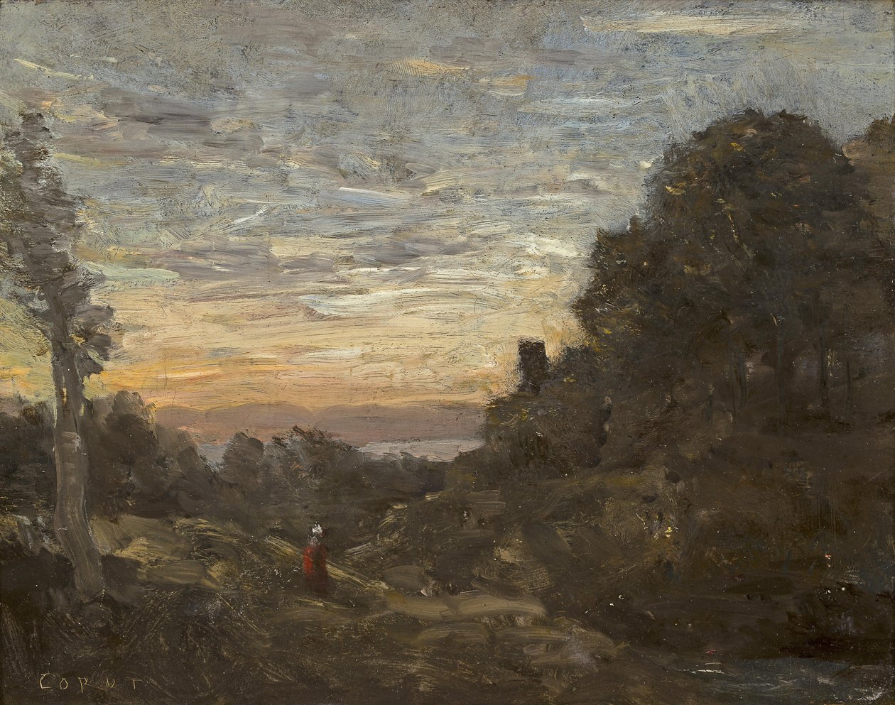 La torre tra gli alberi da Jean Baptiste Camille Corot