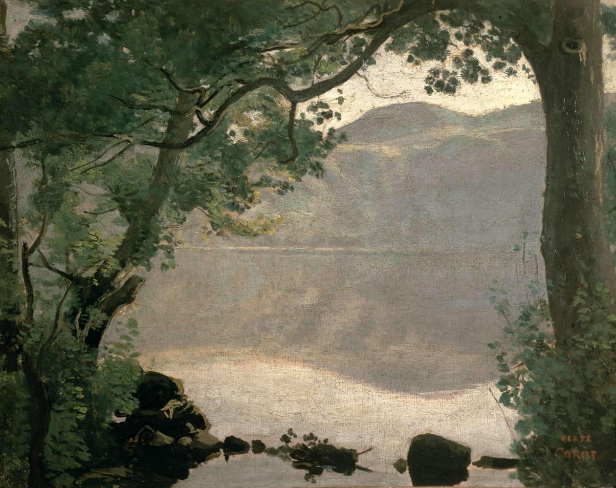 Lago di Nemi, 1843 da Jean Baptiste Camille Corot