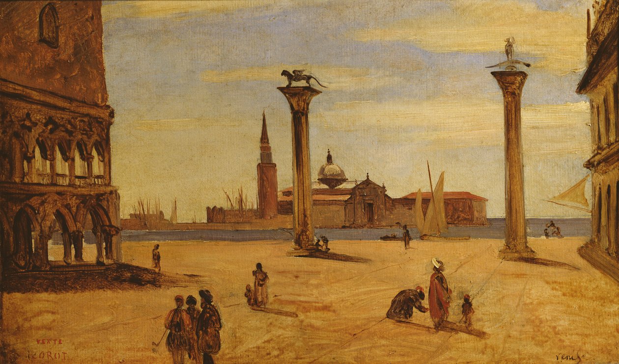 Piazzetta di San Marco, Venezia, 1828-34 da Jean Baptiste Camille Corot