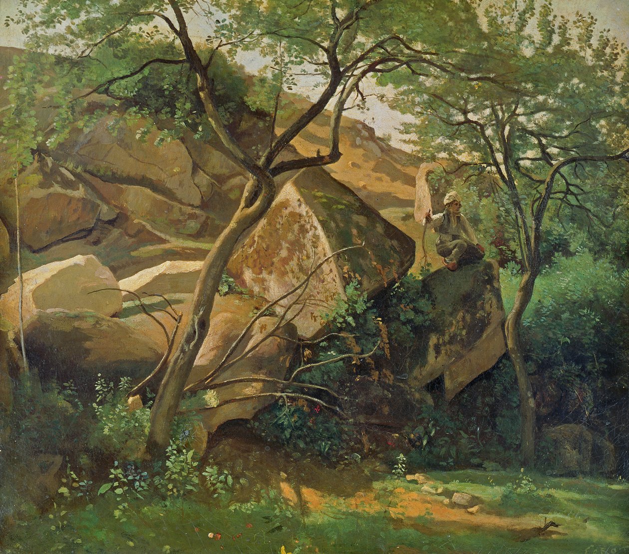 Rocce a Fontainebleau, 1842 da Jean Baptiste Camille Corot